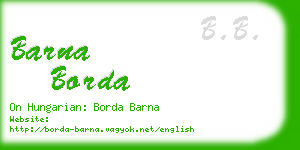 barna borda business card